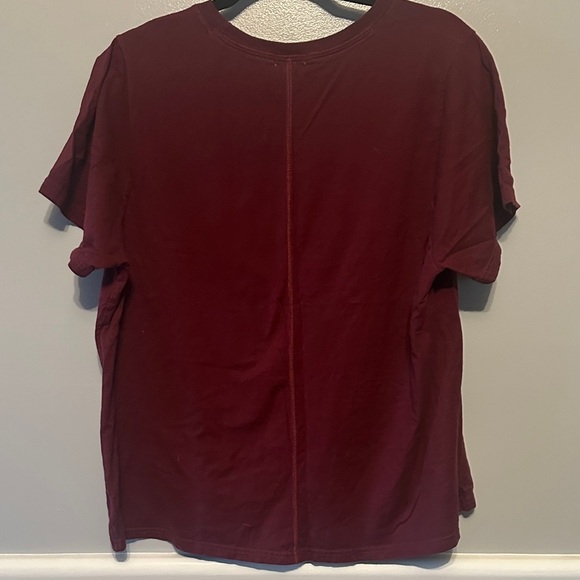Hanes Burgundy Short Sleeve Tee with Colorful Graphic - Picture 5 of 6
